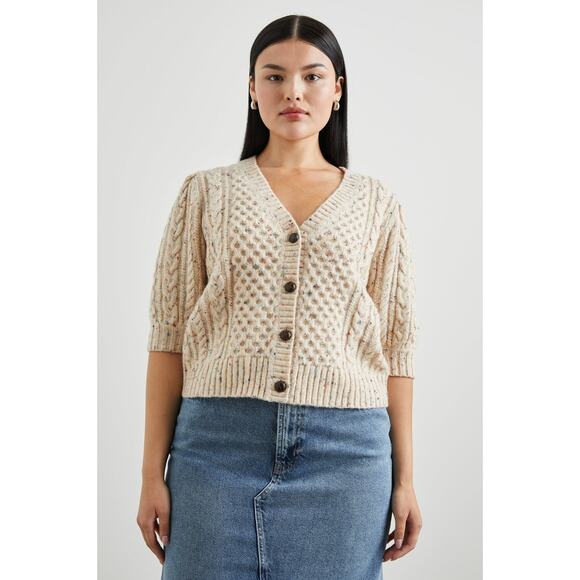 Rails Isla Short Sleeves Cardigan Sweater S Cream